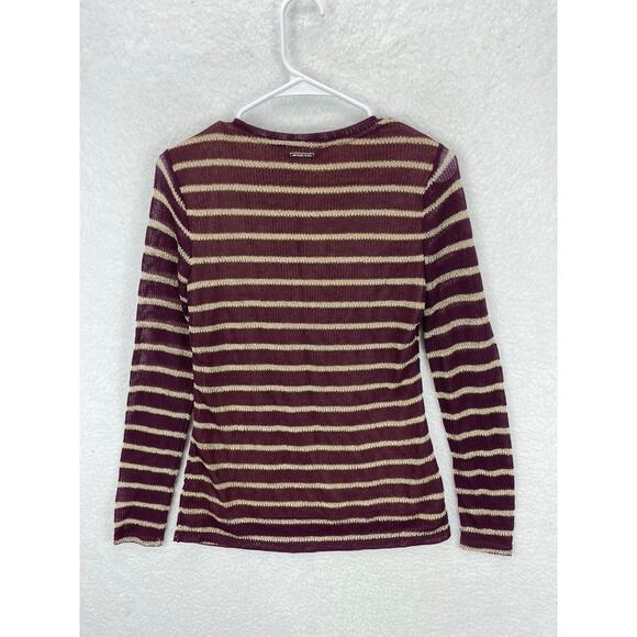 Michael Kors Women’s M‎ Metallic Stripe Pullover Sweater Purple Long Sleeve NWT - Picture 8 of 9
